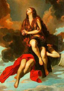 Mary Magdalen Carried to the Heavens by an Angel by Guido Cagnacci