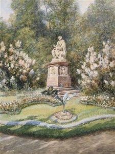 The Schubert Monument In The Stadtpark by Friedrich Frank