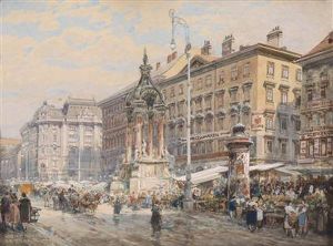 Markttreiben Am Hohen Markt by Friedrich Frank