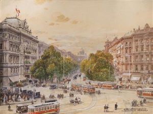 Ringstrase And The Hotel Imperial by Friedrich Frank