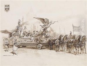 Der Festwagen Des Gesangsvereins Osterreichischer by Friedrich Frank