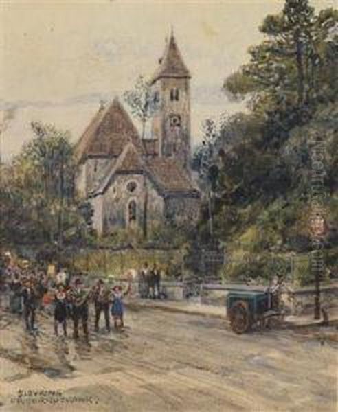 An Evening Procession In Sievering - view 1