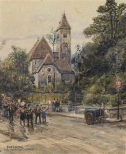 An Evening Procession In Sievering by Friedrich Frank