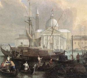 The Sea Custom House With San Giorgio Maggiore (detail) by Luca Carlevaris
