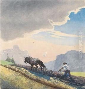 Bei Der Feldarbeit by Hans Frank