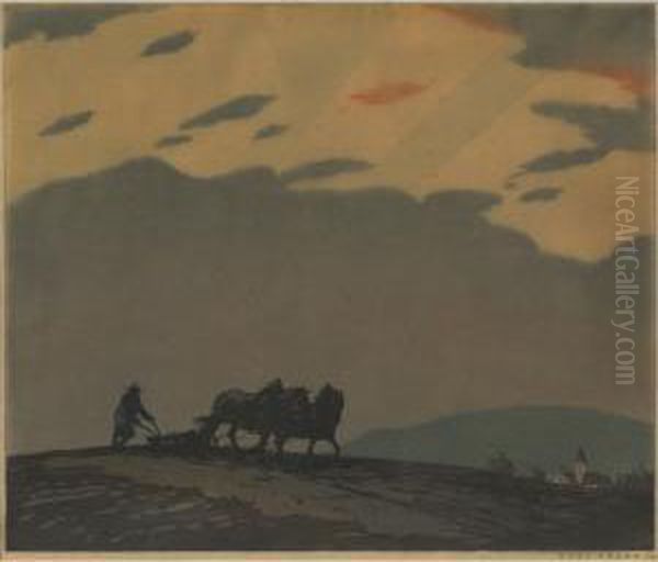 Farmer Plowing - view 1