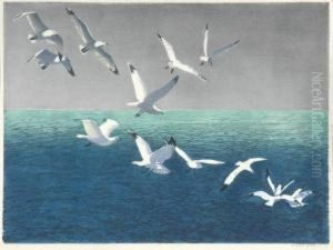 Sunbeams; Seagulls; Heron