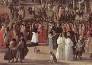 The Reception of Cardinal César d'Estrées (detail) 1701 by Luca Carlevaris