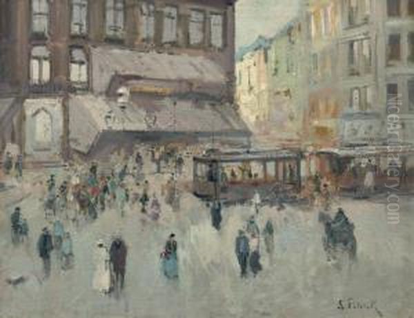A Busy Town Square - view 1