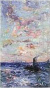 Sailing Vessels At Dusk Sailing Vessels At Dusk