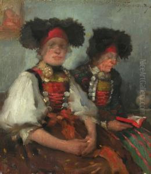 Zwei Frauen In Dachauer Tracht - view 1