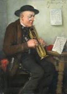 Alterer Musiker In Dachauer Tracht by Robert Frank-Krauss