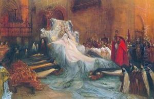 Sarah Bernhardt in 'Sainte Therese d'Avila' by Georges Jules Victor Clairin
