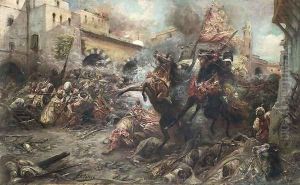 Arabs in Battle by Georges Jules Victor Clairin