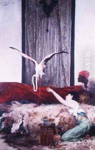 The Pet Flamingo by Georges Jules Victor Clairin
