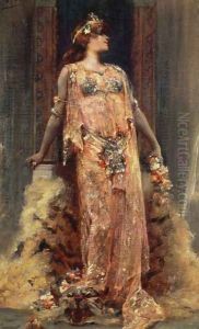 Sarah Bernhardt (1844-1923) in the role of Cleopatra by Georges Jules Victor Clairin