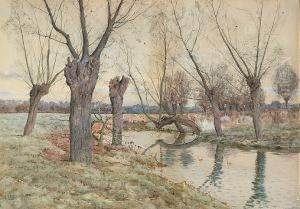 Hemingford Grey, St. Ives;
Hemingford Island, St. Ives; The Thicket Above St. Ives, A Set Of Three by Arthur Anderson Fraser