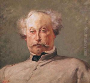 Portrait of Alexandre Dumas fils (1824-95) by Georges Jules Victor Clairin