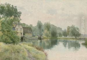 Houghton Mill On The River Ouse by William Fraser Garden