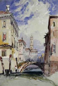 A Side Canal, Venice, 1892 by William Callow