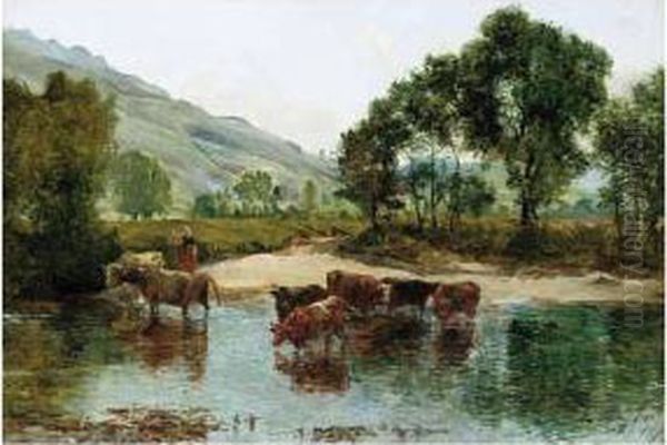 Cattle At A Ford - view 1