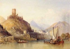 Castle and Town of Cochem on the Moselle by William Callow