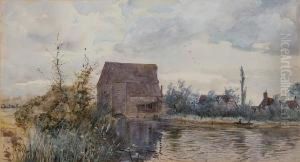A Watermill At Hemingford Abbot by Robert Winter Fraser