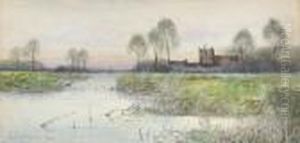 View Of The River Ouse, Holywell Church Beyond
