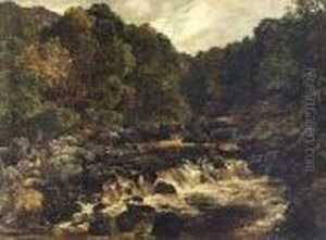 Fisherman By A Highland Brook by Alexander Snr Fraser