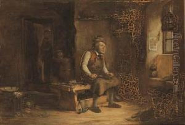 A Cobbler In An Interior, Looking At A Bird In A Cage - view 1