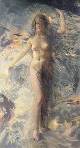'l'aurore' Or 'l'aube Arrachant Les Tenebres' by Leon Henri Marie Frederic