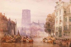 The Great Church of St. Lawrence, Rotterdam, 1881 by William Callow