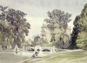 West End of the Serpentine, Kensington Gardens by William Callow