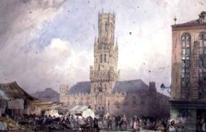 The Town Hall, Bruges by William Callow