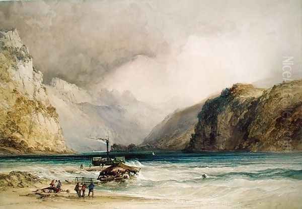 Wallenstadt, from Wesen, Switzerland, 1842 - view 1