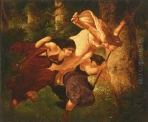 The Three Graces On A Swing by William Frefichs