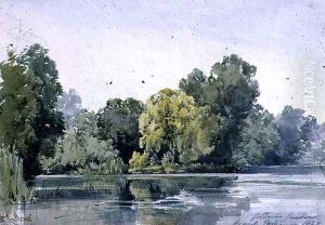 View in the Botanic Gardens, Regent's Park (2) by William Callow