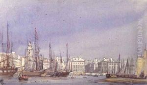 Marseilles, Shipping in the Inner Harbour, 28th July 1836 by William Callow