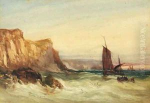 Fishing vessels off the coast by William Callow