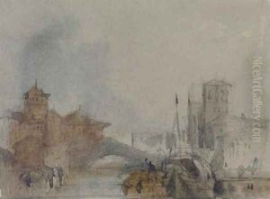 On the Grand Canal, Venice, before the Rialto Bridge by William Callow