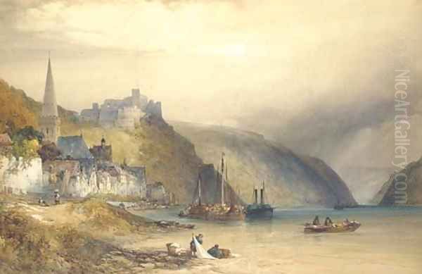 Rheinfels and Village of St Goar, Switzerland - view 1