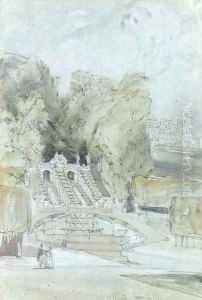 The gardens at Saint Cloud by William Callow
