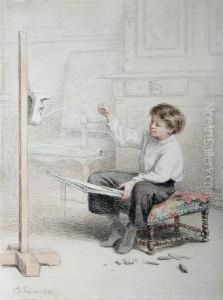 The Drawing Student by Edouard Frere