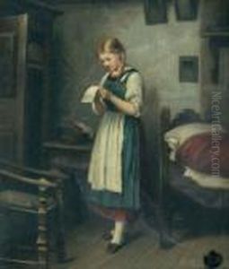 Young Girl With A Letter. by Edouard Frere