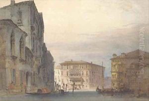 View of the Ca' Foscari on the Grand Canal, Venice by William Callow