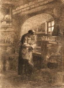 Jeune Femme Nettoyant Une Cruche
