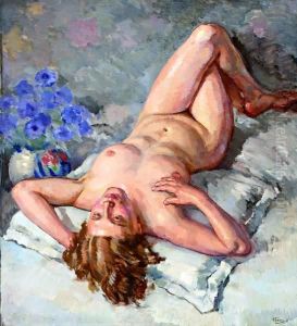 Liggend Naakt by Abraham Fresco