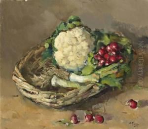 Stilleven Met Bloemkool, Radijs En Prei by Abraham Fresco