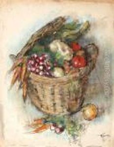 Stillevens Met Fruit, Vis, Bloemen Stillevens Met Fruit, Vis, Bloemen