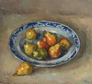 Peren Op Blauw Witte Schaal